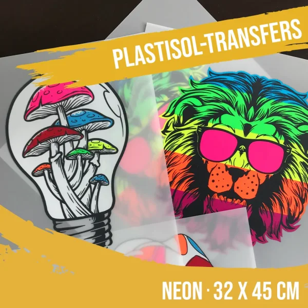 Neon Plastisol-Transfer inkl. Weiß und Kleber