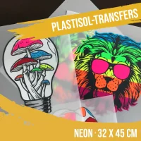 Neon Plastisol-Transfer inkl. Weiß und Kleber
