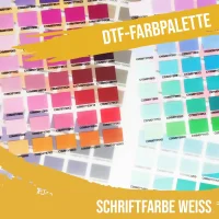 DTF-Farbpalette mit schwarzer Schrift