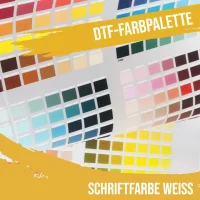 DTF-Farbpalette mit weißer Schrift