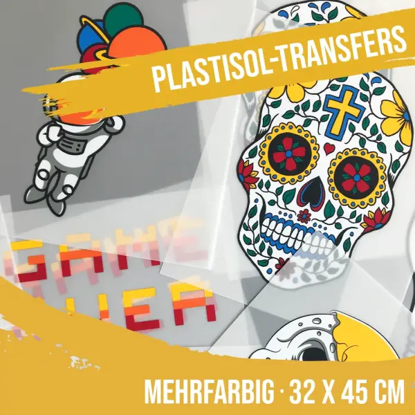 Plastisol Multi (mehrfarbig) 2-Farbig (inkl. Kleber)-Ohne Sublistopp-Ohne weiß