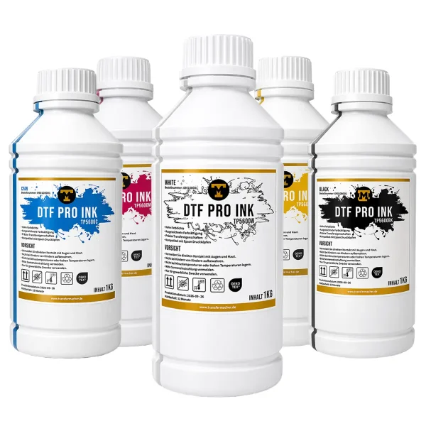 DTF-Tinte Pro INK 1 kg, CMYK und Weiß