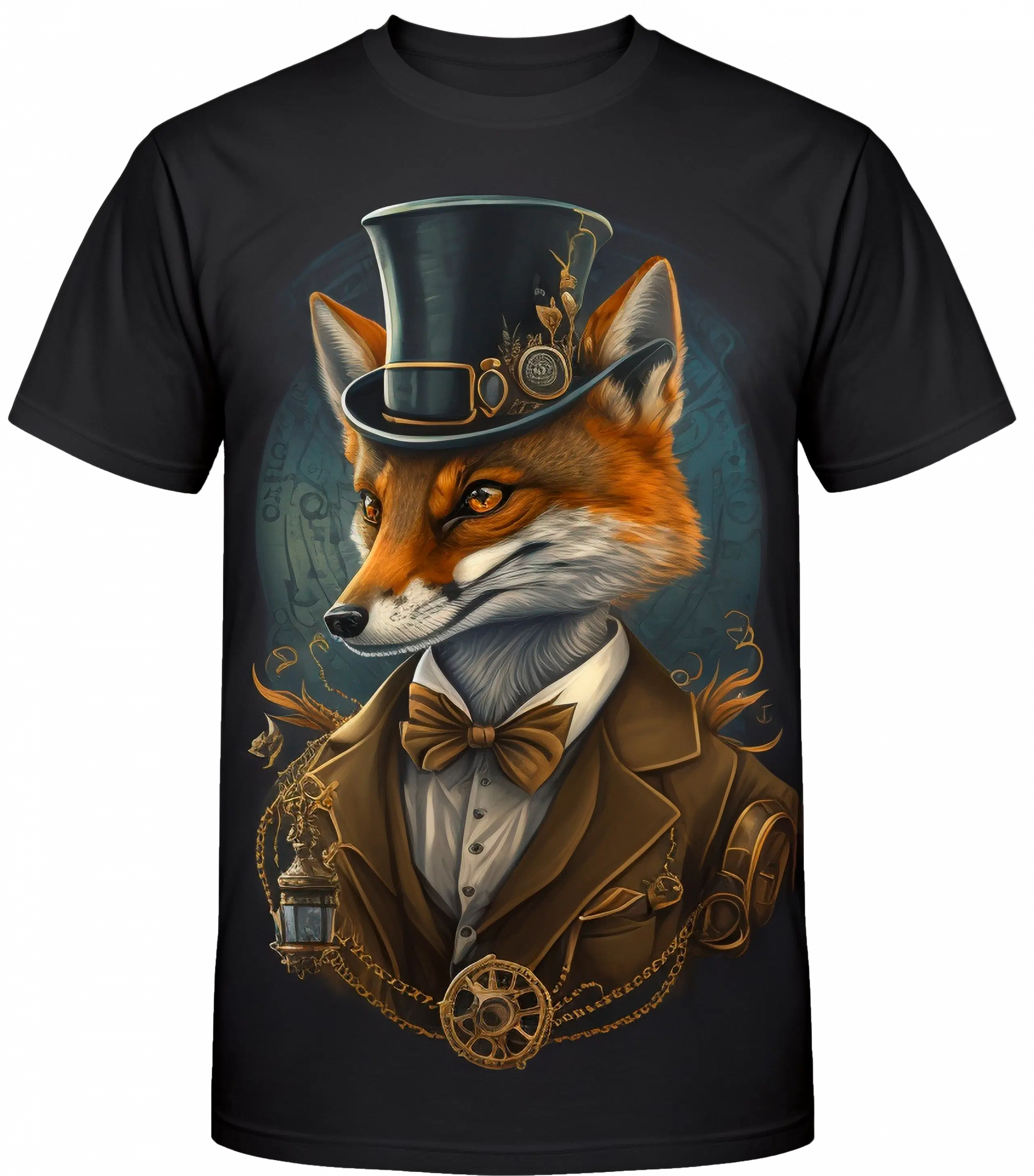 t-shirt-mit-einem-bild-eines-fox-gentlemans-in-einem-wunderschoenen-hut-im-steampunk-stil